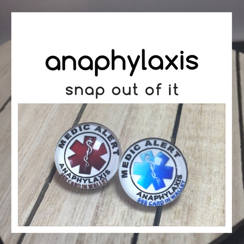 Anaphylaxis Snap Button - SNAP BUTTON ONLY