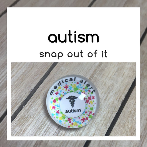 Autism Snap Button - Multi - FREE WITH BRACELET