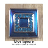 Blue-Green Square Fashion Snap Button