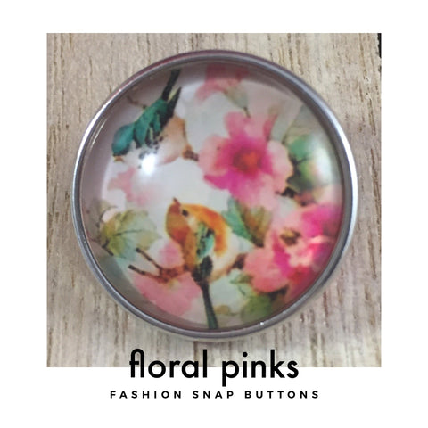 Floral Pink Fashion Button Snap